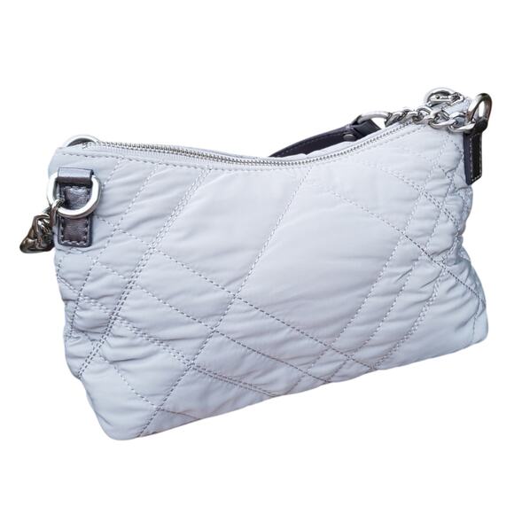 New! Talbots Gray Mist & Pewter Quilted Baguette Shoulder Bag Winter Fashion - Picture 6 of 8